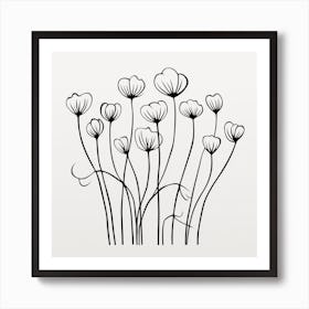 Flowers On A White Background 2 Art Print