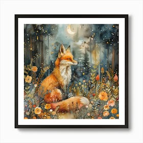 Fox In The Forest 1 Art Print