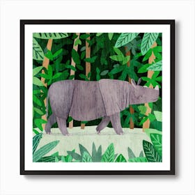 Sumatran Rhino Square Art Print