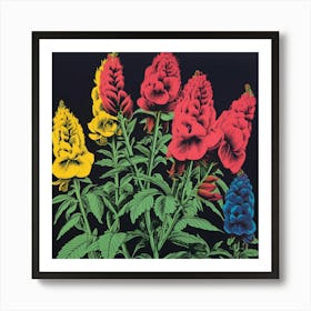 Aconitum 2 Pop Art Illustration Square Art Print