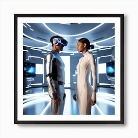 Futuristic Man And Woman 4 Art Print