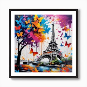 Butterflies In Paris Art Print