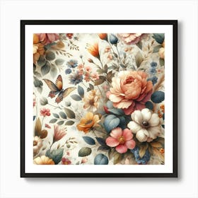 Floral Wallpaper 6 Art Print