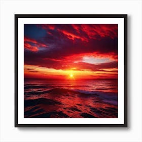 Sunset Over The Ocean 133 Art Print