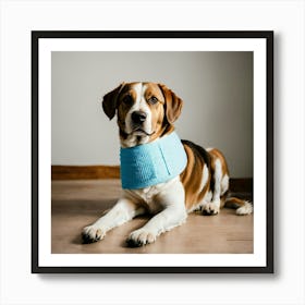 A Photo Of A Dog With A Bandage On Its Leg 4 Art Print