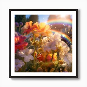 Rainbow In The Garden Art Print