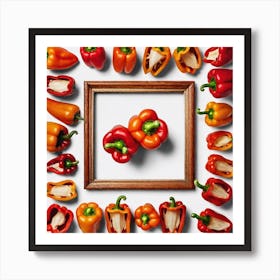 Peppers In A Frame 11 Art Print