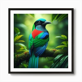 Colorful Bird In The Forest Art Print
