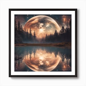 Full Moon In The Forest Art Print