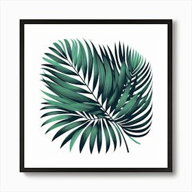 Tropical green palm leaf 3 Art Print