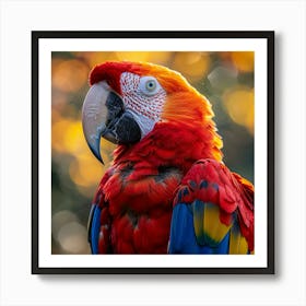 Red Macaw Parrot Art Print