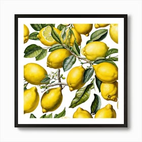 Lemons On A Branch Art Print