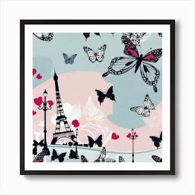 Paris With Butterflies 49 Art Print