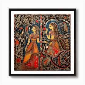 Indian Painting Madhubani Painting Indian Traditional Style 16 Art Print