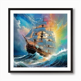 Albedobase Xl Seascape Ship On The High Seas Storm High Waves 1 Art Print