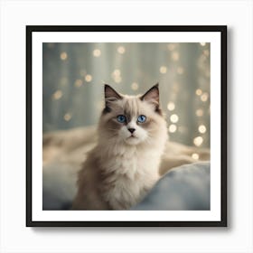 Portrait Of A Cat With Blue Eyes 1 Art Print