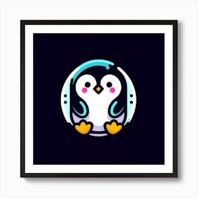 Penguin In Space 1 Art Print