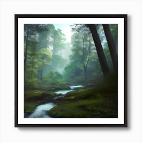 River In The Forest Art Print