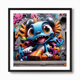 chaotic realistic graffiti Art Print