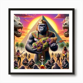 Pyramid Gorilla Bud Art Print