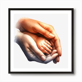 Mother And Child Holding Hands Art Print