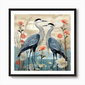 Bird In Nature Great Blue Heron 3 Art Print