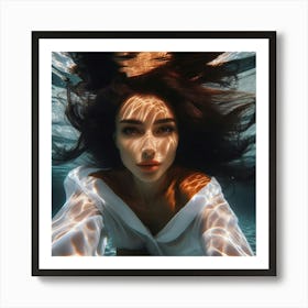 Underwater Portrait Of A Woman 1 Art Print