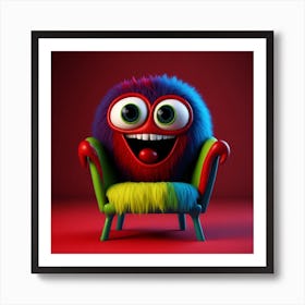 Leonardo Diffusion A 3d Hd Nice Small Rainbow Creature With 2 0 (5) Art Print