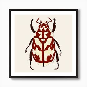 Red Beetle Square Art Print