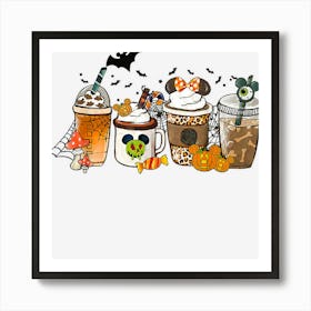 Horror Fall Coffee Pumpkin Latte Warm Autumn Halloween 2022 Art Print