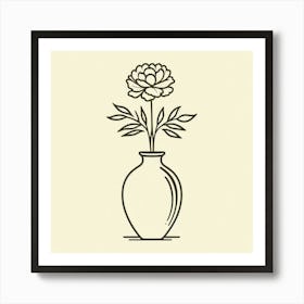 Peony In Vase Art Print