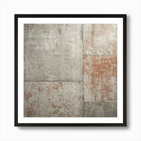 Aged Concrete Texture Embracing Retro Brickwork Pattern Varying Shades Of Faded Terracotta And Weat (2) Art Print