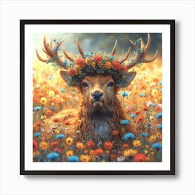 Deer In The Meadow Art Print