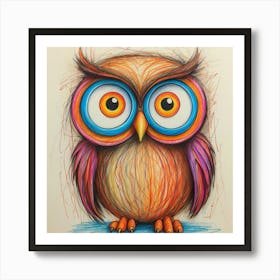 Colorful Owl 2 Art Print