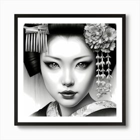 Japan Traditional Geisha Illustration By Ad 47 Art Print