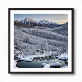 Snowy Mountains In Winter Art Print