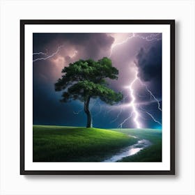 Lightning Tree 9 Art Print