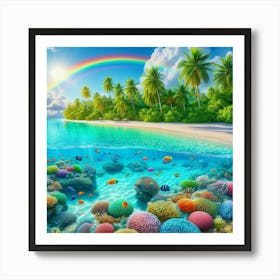 Rainbow Over The Ocean Art Print