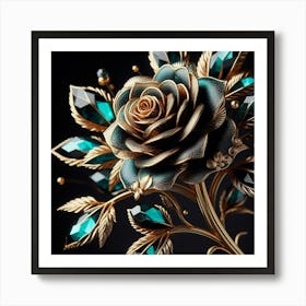 Emerald Rose 3 Art Print