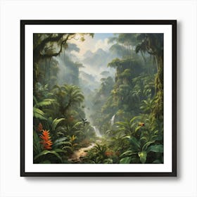 Tropical Jungle paintings art print Art Print