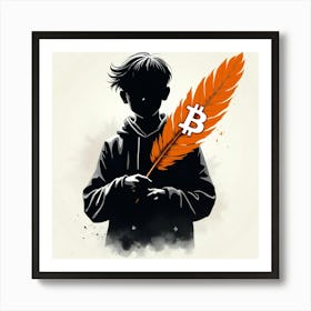 Bitcoin Quill Art Print