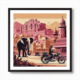 The Pink City, Rajasthan, India. Vintage  Art Print