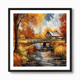 Autumn Bridge 4 Art Print