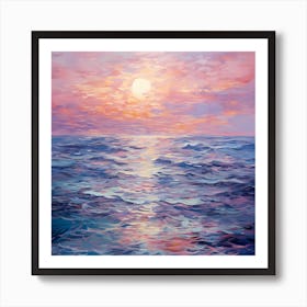 Monet's Purple Dreamscape: Seawater Impressionism Art Print