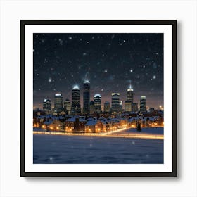 Cityscape At Night Art Print