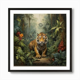 Tiger In The Jungle Art Print