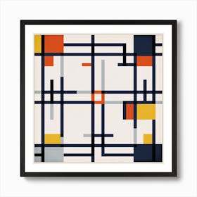 Lines and Squares, Geometric art Art Print