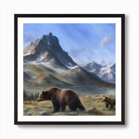 Grizzlies of the Northern Rockies Art Print