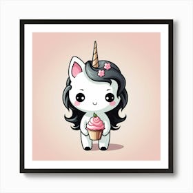 Unicorn Kawaii 5 Art Print