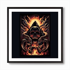 Skull And Snakes Art Print